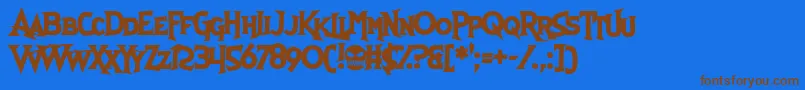 SkullAndVoid-Schriftart – Braune Schriften auf blauem Hintergrund
