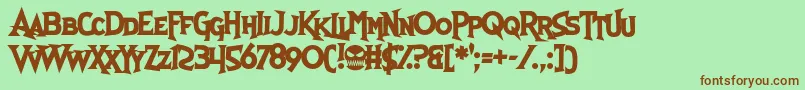 SkullAndVoid Font – Brown Fonts on Green Background