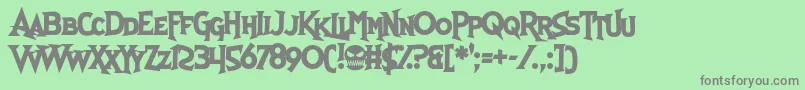 SkullAndVoid Font – Gray Fonts on Green Background