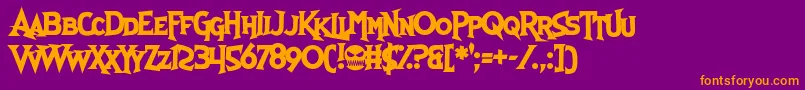 SkullAndVoid Font – Orange Fonts on Purple Background