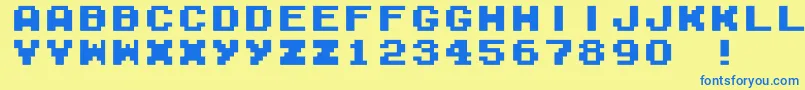 フォントM04b – 青い文字が黄色の背景にあります。