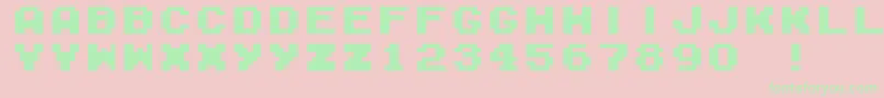 M04b Font – Green Fonts on Pink Background