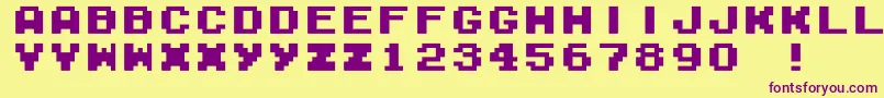 M04b Font – Purple Fonts on Yellow Background