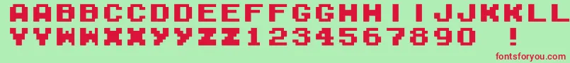 M04b Font – Red Fonts on Green Background