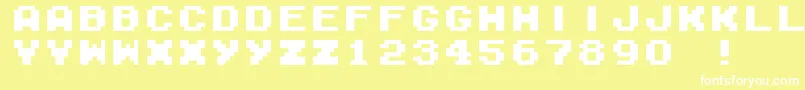 フォントM04b – 黄色い背景に白い文字