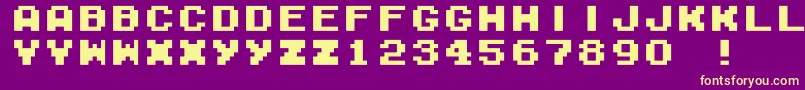 M04b Font – Yellow Fonts on Purple Background