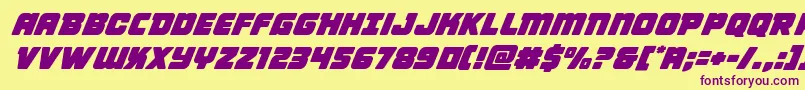 Victorycomicsital Font – Purple Fonts on Yellow Background