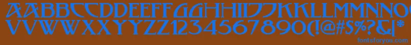 Tobaccoroadnf Font – Blue Fonts on Brown Background