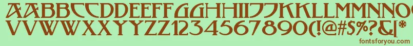 Tobaccoroadnf Font – Brown Fonts on Green Background