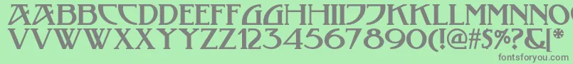 Tobaccoroadnf Font – Gray Fonts on Green Background