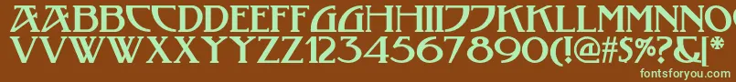 Tobaccoroadnf Font – Green Fonts on Brown Background