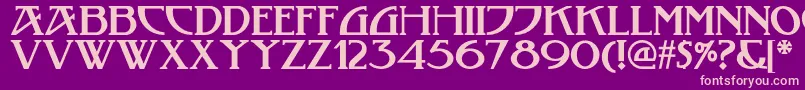 Tobaccoroadnf Font – Pink Fonts on Purple Background