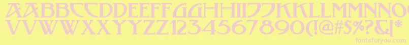 Tobaccoroadnf Font – Pink Fonts on Yellow Background