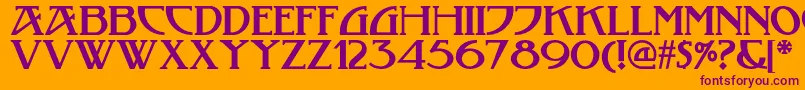 Tobaccoroadnf Font – Purple Fonts on Orange Background