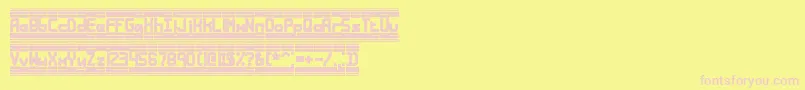 BandwidthBrk-Schriftart – Rosa Schriften auf gelbem Hintergrund
