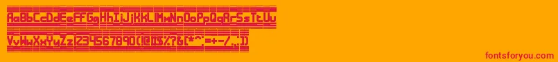 フォントBandwidthBrk – オレンジの背景に赤い文字