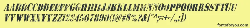 Wetworkscondital Font – Black Fonts on Yellow Background