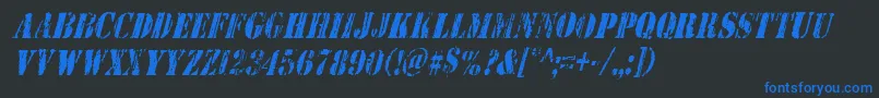 Wetworkscondital Font – Blue Fonts on Black Background