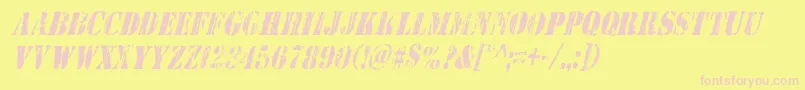 Wetworkscondital Font – Pink Fonts on Yellow Background