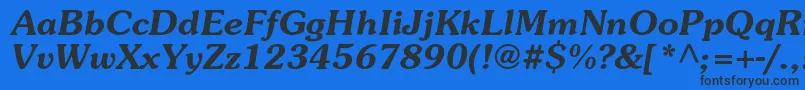 SurprizcBolditalic Font – Black Fonts on Blue Background
