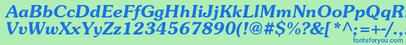SurprizcBolditalic Font – Blue Fonts on Green Background