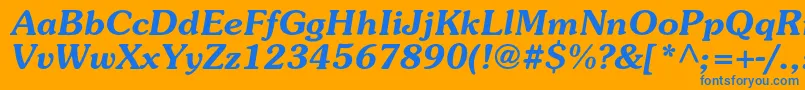 SurprizcBolditalic Font – Blue Fonts on Orange Background