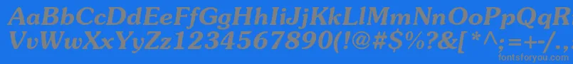 フォントSurprizcBolditalic – 青い背景に灰色の文字