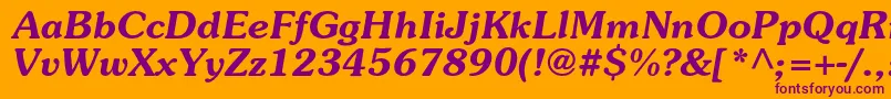 SurprizcBolditalic Font – Purple Fonts on Orange Background