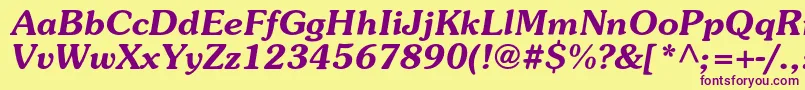 SurprizcBolditalic-Schriftart – Violette Schriften auf gelbem Hintergrund