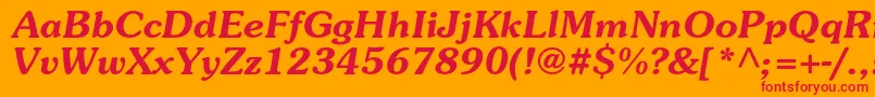 SurprizcBolditalic Font – Red Fonts on Orange Background