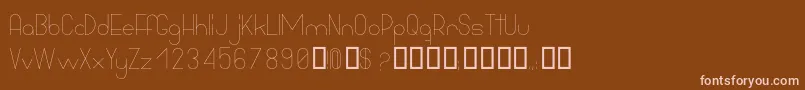 フォントBowhouseLight – 茶色の背景にピンクのフォント