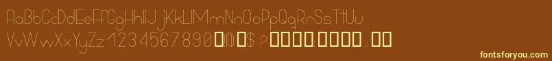 Weitere Informationen zur BowhouseLight-Schriftart BowhouseLight-Schriftart – Gelbe Schriften auf braunem Hintergrund