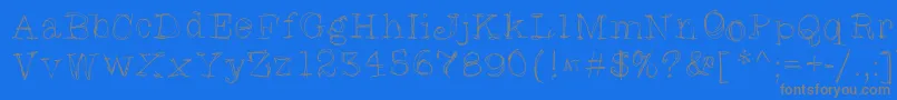 More about Skratchyskrape Font Skratchyskrape Font – Gray Fonts on Blue Background