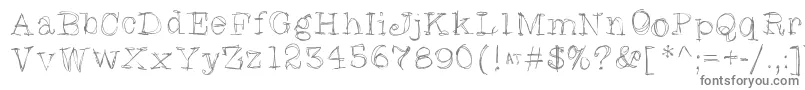 フォントSkratchyskrape – 白い背景に灰色の文字