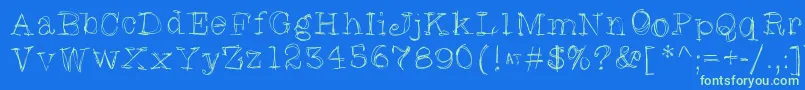 Skratchyskrape Font – Green Fonts on Blue Background