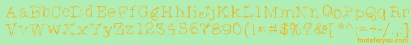 Skratchyskrape Font – Orange Fonts on Green Background