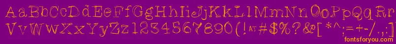 Skratchyskrape Font – Orange Fonts on Purple Background