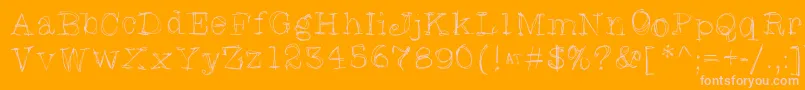 Skratchyskrape-fontti – vaaleanpunaiset fontit oranssilla taustalla