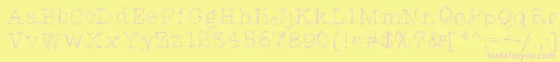 Skratchyskrape Font – Pink Fonts on Yellow Background