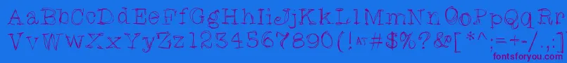 Skratchyskrape Font – Purple Fonts on Blue Background
