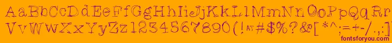 Skratchyskrape Font – Purple Fonts on Orange Background