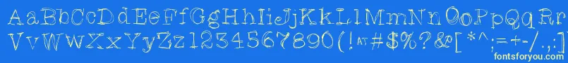 Skratchyskrape Font – Yellow Fonts on Blue Background