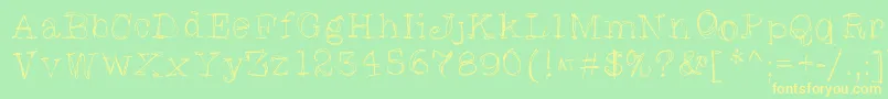 Skratchyskrape Font – Yellow Fonts on Green Background