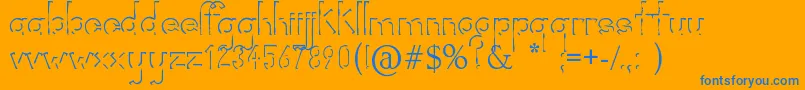 Rorific Font – Blue Fonts on Orange Background