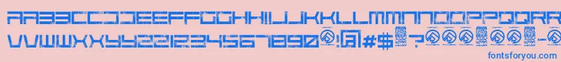 フォントCodepredatorsRegular – ピンクの背景に青い文字