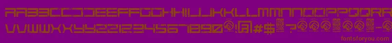 CodepredatorsRegular-Schriftart – Braune Schriften auf violettem Hintergrund