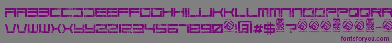 フォントCodepredatorsRegular – 紫色のフォント、灰色の背景