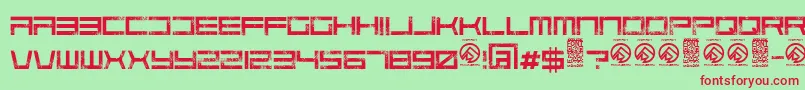 フォントCodepredatorsRegular – 赤い文字の緑の背景