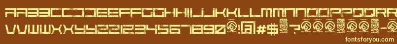 Шрифт CodepredatorsRegular – жёлтые шрифты на коричневом фоне