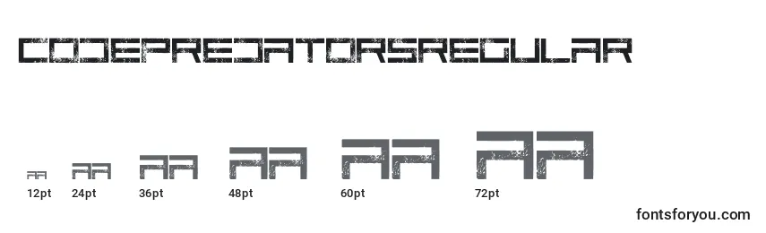 Размеры шрифта CodepredatorsRegular (107396)